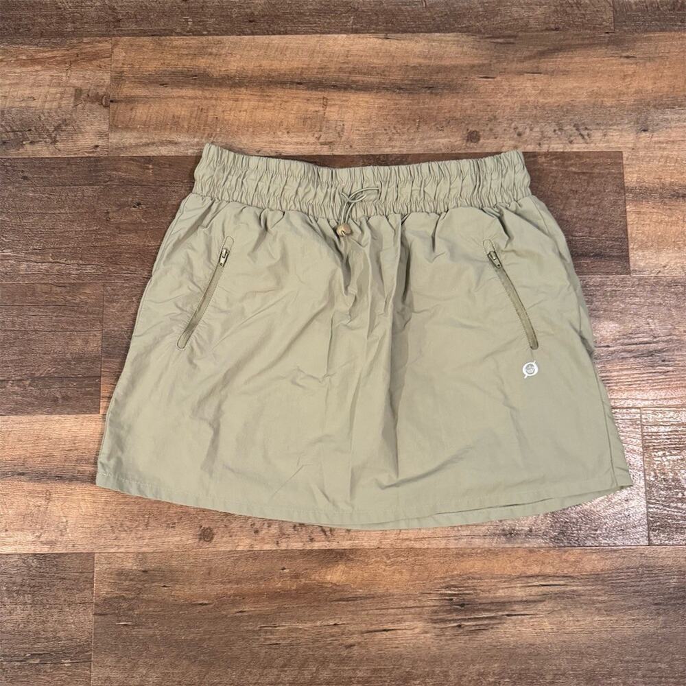 Born Outdoor Skort XL Khaki Nylon Outdoor Hiking Travel Camping Zip Pockets